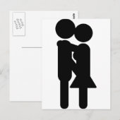 Carte Postale icône d'amour baiser noir (Devant / Derrière)