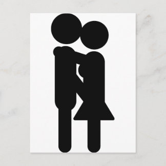 Carte Postale icône d'amour baiser noir