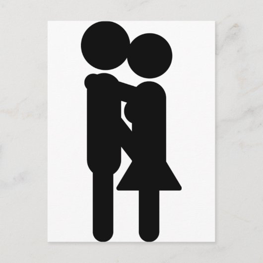 Carte Postale icône d'amour baiser noir (Devant)