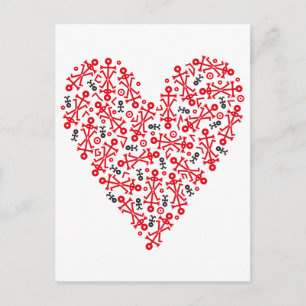 Carte Postale Icône d'art de cœur d'amour