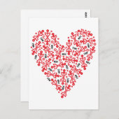 Carte Postale Icône d'art en forme de cœur d'amour (Devant / Derrière)