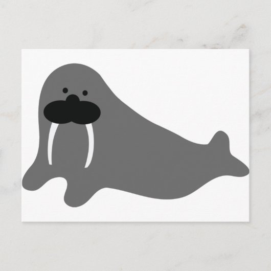 Carte Postale icône de bande dessinée walrus (Devant)