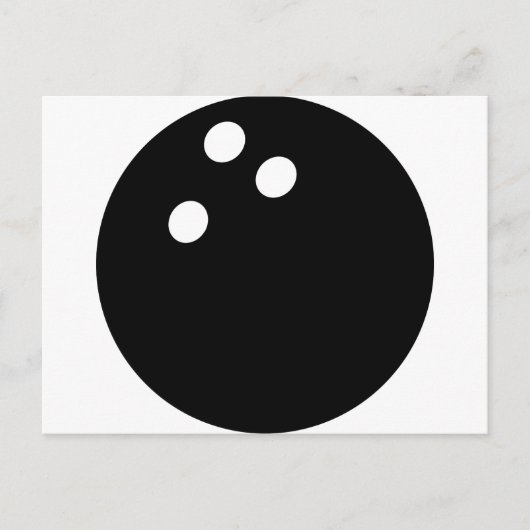 Carte Postale icône de boule de bowling noire (Devant)