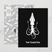 Carte Postale Icône de calmar blanc (Devant / Derrière)