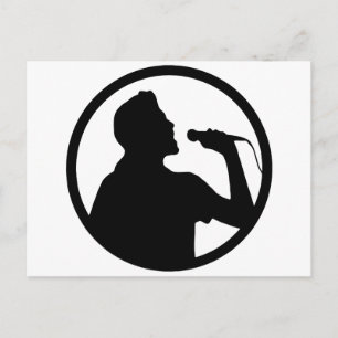 Carte Postale Icône de chanteur - Logo Karaoke