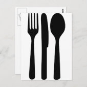 Carte Postale icône de cuillère à fourche (Devant / Derrière)