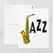 Carte Postale Icône de jazz avec saxophone (Devant / Derrière)