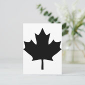 Carte Postale icône de la feuille d'érable du canada noir (Debout devant)