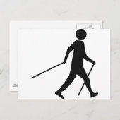 Carte Postale icône de marche nordique (Devant / Derrière)