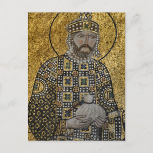 Carte Postale Icône de mosaïque byzantine Constantine IX