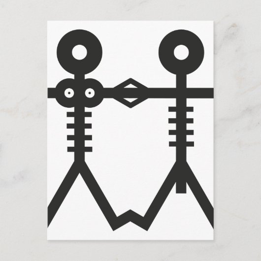 Carte Postale Icône de squelettes d'amour éternel 2007 Art (Devant)