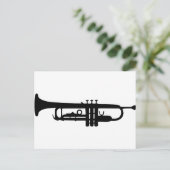 Carte Postale icône de trompette noire (Debout devant)