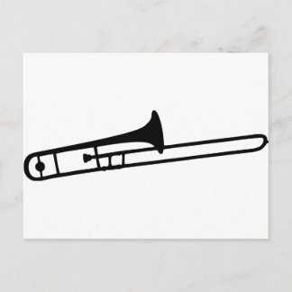 Carte Postale icône d'instrument trombone noir