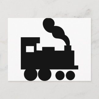 Carte Postale icône ferroviaire noire