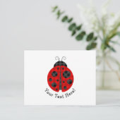 Carte Postale Icône graphique de coccinelle à damiers plaid (Debout devant)