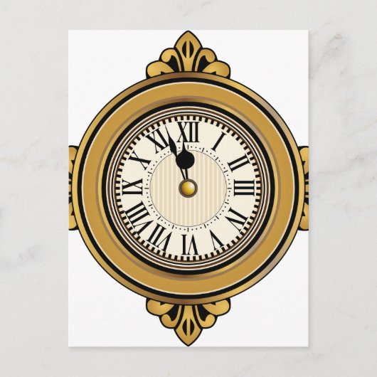 Carte Postale Icône Horloge d'alarme Gold (Devant)