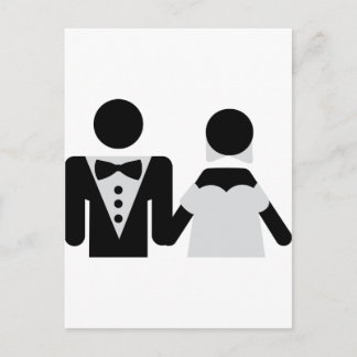 Carte Postale icône mariée et mariage marié