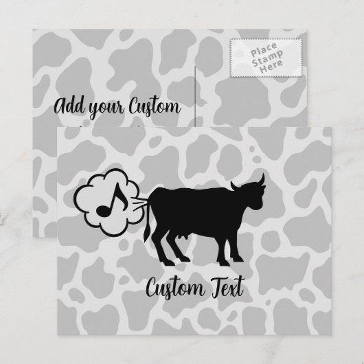 Carte postale icône méthane vache (Devant / Derrière)