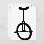 Carte Postale icône monocycle noire (Devant / Derrière)