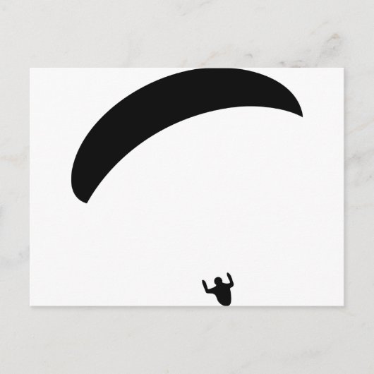 Carte Postale icône noire parapente (Devant)