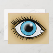 Carte Postale Icône Oeil bleu (Devant / Derrière)