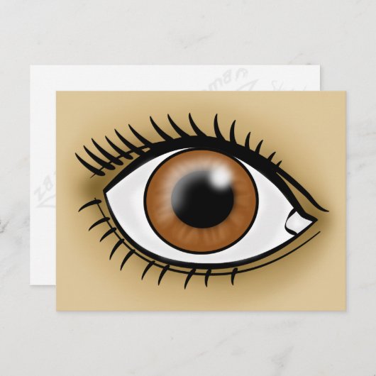 Carte Postale Icône oeil Brown (Devant / Derrière)