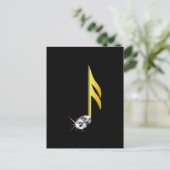 Carte Postale Icône or d'une note musicale 1/16 (Debout devant)