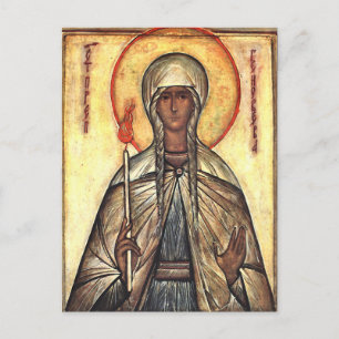 Carte Postale Icône orthodoxe chrétienne de Sainte Geneviève de 