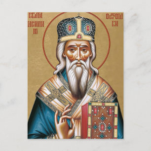 Carte Postale Icône orthodoxe chrétienne de St. Basile d'Ostrog