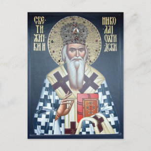 Carte Postale Icône orthodoxe chrétienne de St. Nikolai de Zhich