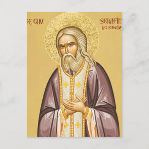 Carte Postale Icône orthodoxe chrétienne de St. Séraphin de Saro