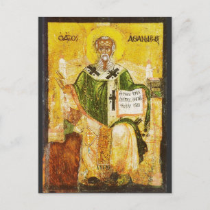 Carte Postale Icône orthodoxe de saint Athanase d'Alexandrie