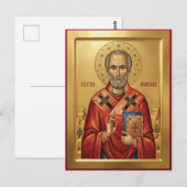 Carte Postale icône orthodoxe de saint Nicolas (Devant / Derrière)