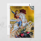 Carte Postale Icône orthodoxe de St. George (Devant / Derrière)