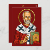 Carte Postale Icône orthodoxe Saint Nicolas 04 (Devant / Derrière)