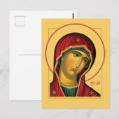 Carte Postale Icône orthodoxe Theotokos (Vierge Marie) (Devant / Derrière)