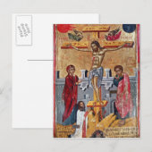 Carte Postale Icône représentant la Crucifixion, 1520 (Devant / Derrière)
