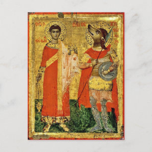 Carte Postale Icone Saint Christopher avec soldat