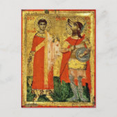 Carte Postale Icone Saint Christopher avec soldat (Devant)
