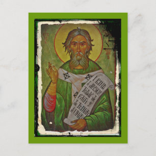 Carte Postale Icône Saint Patrick sur Vert