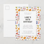 Carte Postale Icônes aquarelle pour l'anniversaire de Gilmore Gi (Devant / Derrière)