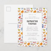 Carte Postale Icônes aquarelle pour le brunch de mariage des Gil (Devant / Derrière)