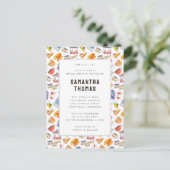 Carte Postale Icônes aquarelle pour le brunch de mariage des Gil (Debout devant)