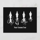 Carte Postale Icônes de calmar blanc (Devant)