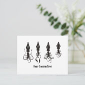 Carte Postale Icônes de calmar noir (Debout devant)