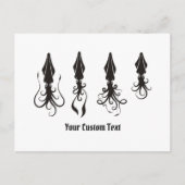Carte Postale Icônes de calmar noir (Devant)