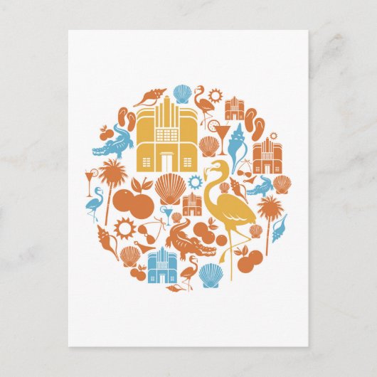 Carte Postale Icônes de Floride (Devant)