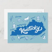 Carte Postale Icônes de souvenirs du Kentucky (Devant / Derrière)