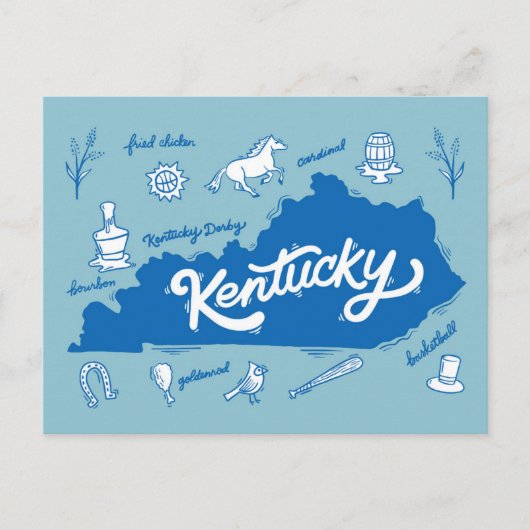 Carte Postale Icônes de souvenirs du Kentucky (Devant)
