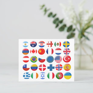 Carte Postale Icônes des pays définies